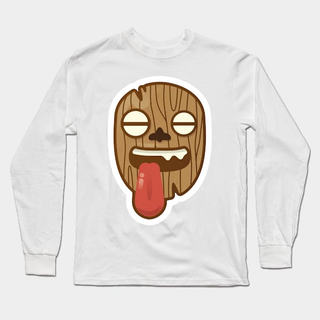 Wooden Tiki Mask, Vector Long Sleeve T-Shirt by msharris22